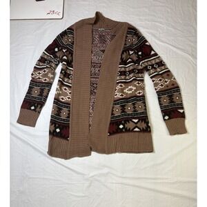Womens Charlotte Russe Y2K brown/multicolor cardigan size Small